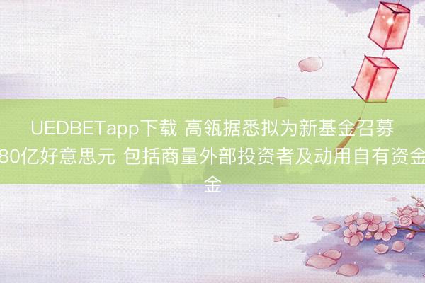 UEDBETapp下载 高瓴据悉拟为新基金召募80亿好意思元 包括商量外部投资者及动用自有资金
